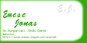emese jonas business card